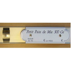 Option clip ressort au dos d'étiquettes de pains gravées - glissière ht 20 à 30mm