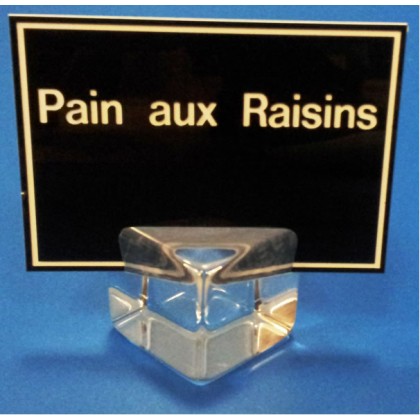 Supports étiquettes à poser - Socle cube plexi à 1 rainure