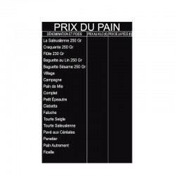 Kit 2 panneaux "prix du pain" avec textes gravés - 123 116GPAIN