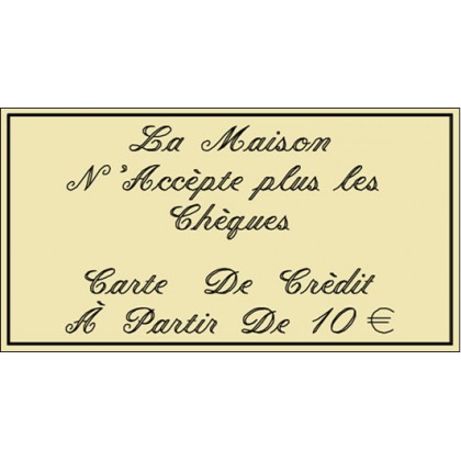 Pancarte d'information gravée à la demande - 123 128SP