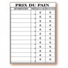 Panneau tarif "Prix du pain" neutre