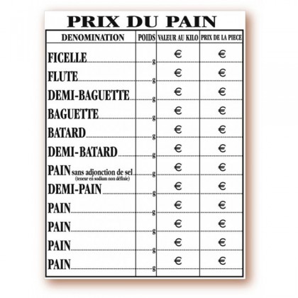 Panneau d'information imprimé