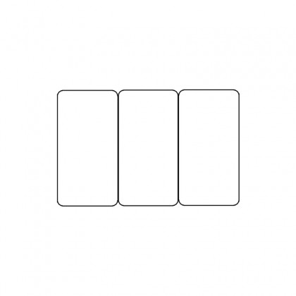 100 ou 300 Cartes PVC blanc sécables 1/3_1/3_1/3 en 3 formats de 28 x 54 mm