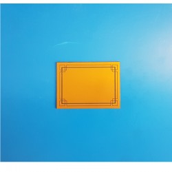 50 Étiquettes neutres - Fond or à 2 liserés noirs - Ht 55 x lg 75 mm