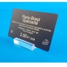 Supports étiquettes à poser - Socle rectangle plexi transparent à 1 rainure