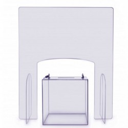 Protection plexi pour urne de bureau de vote - H1200xL1000mm