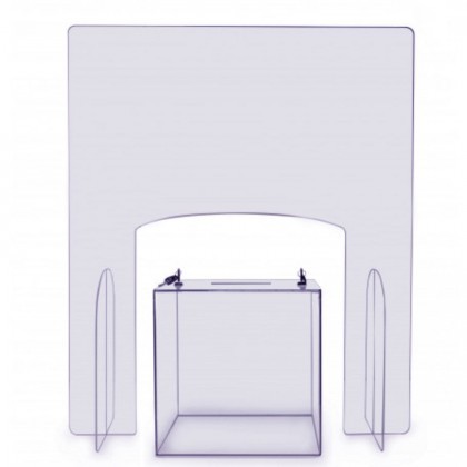 Protection plexi pour urne de bureau de vote - H1200xL1000mm