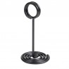 10 Socles à pince anneau métal noir - ht 105 mm