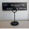 10 Socles à pince anneau métal noir - ht 105 mm - avec cartes ht 50 x lg 150 mm ref 199 908-NO