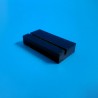 25 Socles rectangles plexi "NOIR" à 1 rainure - LG 40 x lg 20 mm