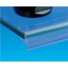Profil monobloc porte-étiquettes pince tablette verre - ht 20 x lg 1000 mm