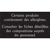 Pancarte d'information Allergènes - 123 128AG