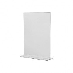 5 Supports plexi - vertical droit à poser - 2 faces - A partir de (selon la taille):