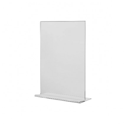 Porte visuels - Support plexi droit à poser - 2 faces