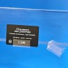 25 Clips monobloc porte-étiquettes pince tablette verre - ht 18 x lg 45mm