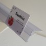 Profil monobloc porte-étiquettes pince tablette verre - qualité PVC - ht 26 x lg 1000 mm